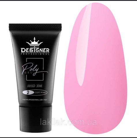 Полігель Designer №02 Soft Pink (у тюбику) 30мл polygel_designer_02 фото