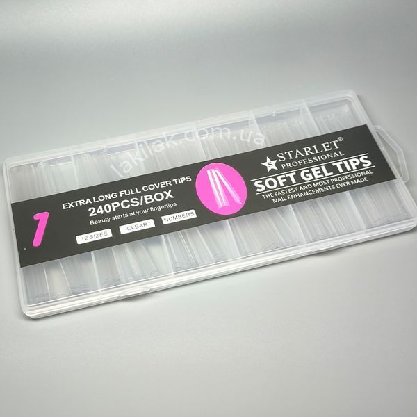 Гелевые типсы для наращивания длинная балерина 24шт tips_gel_long bal_24 фото