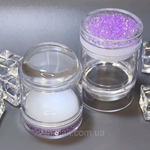 Силіконовий штамп для стемпінга Зефірка з фіолетовими стразами stamp_zefirka_violet фото