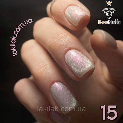 Гель-лак для нігтів Bee Nails 26D котяче око 15 (срібло з рожевим відблиском) 8мл bee_nails_cat_15 фото