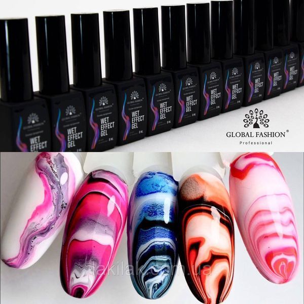 База для&nbsp;растекания&nbsp;Global Fashion Wet effect gel (для дизайна по мокрому) 8 мл base_global_wet_8ml фото