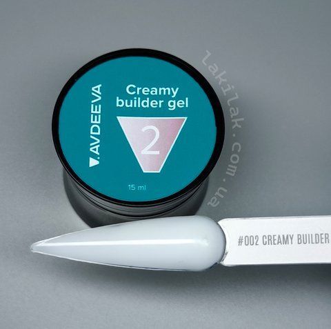 Моделюючий гель AVDEEVA Creamy builder gel №02 білий 15мл HEMA & TPO FREE gel_avdeeva_creamy_02_15m фото