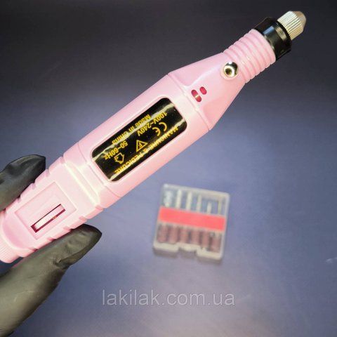 Розовая ручка-фрезер 10тис. об/мин, 9W для маникюра mini_frez_pink фото
