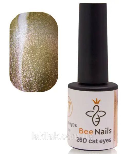 Гель-лак для нігтів Bee Nails 26D котяче око 16 (шампань) 8мл bee_nails_cat_16 фото