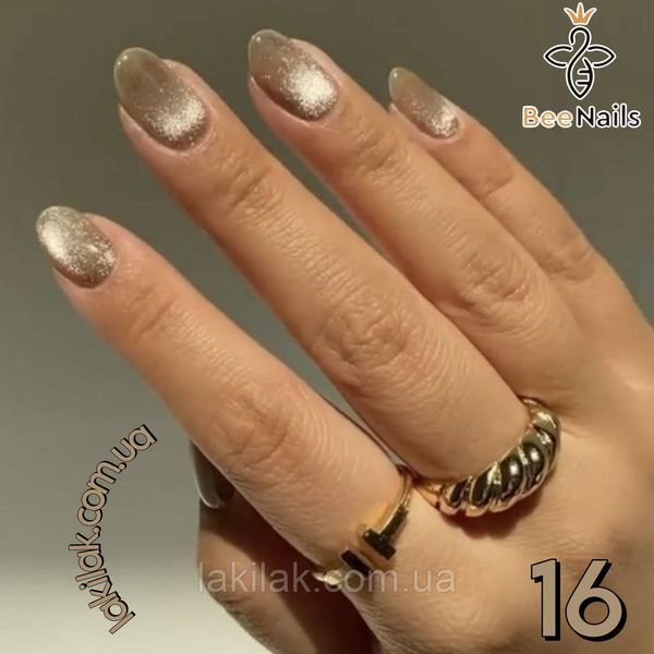 Гель-лак для нігтів Bee Nails 26D котяче око 16 (шампань) 8мл bee_nails_cat_16 фото