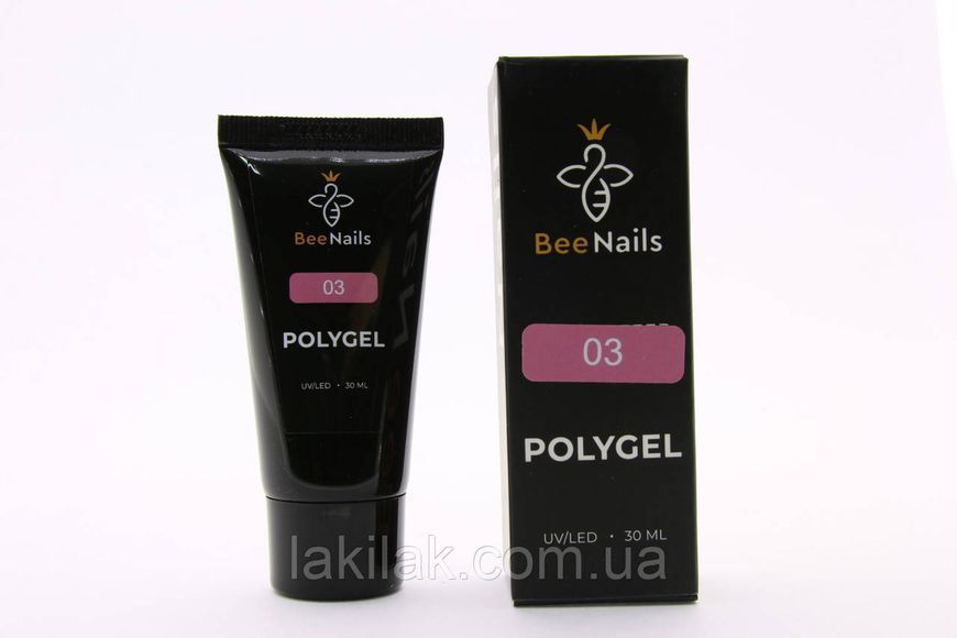 Полігель Bee Nails №03 (тілесно-рожевий) в тюбику 30мл polygel_bee_nails_03 фото