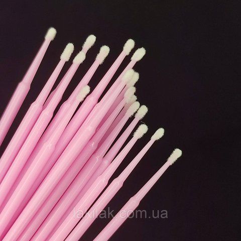 Рожеві мікробраші (аплікатори) 100шт у пакетику microbrush_paket_pink фото