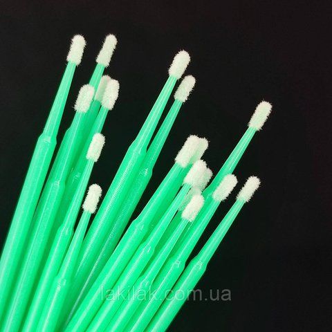 Зелені мікробраші (аплікатори) 100шт у пакетику microbrush_paket_green фото