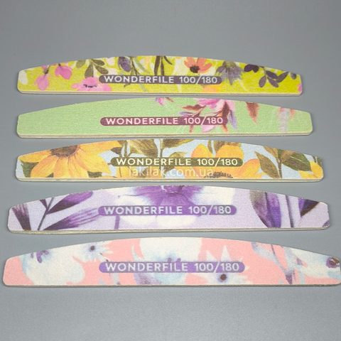 Пилка для ногтей Wonderfile 100/180 с принтом (цвет случайный) wonderfile_pilka_100/180 фото