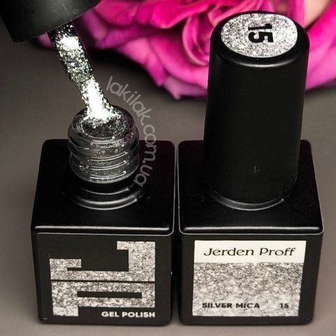 Гель-лак Jerden Proff №15 (срібна слюда) 5 мл jerden_proff_15 фото