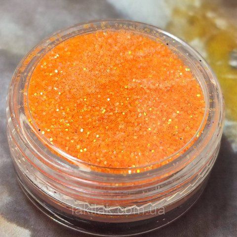 Оранжевый мелкий песочек для декора ногтей (полная баночка) decor_glitter_orange фото