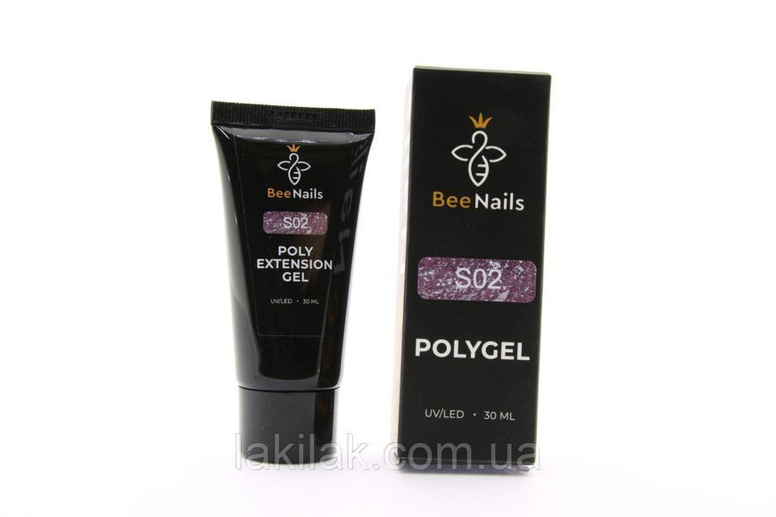 Полігель с шимером Bee Nails №S02 в тюбику 30мл polygel_bee_nails_S02 фото