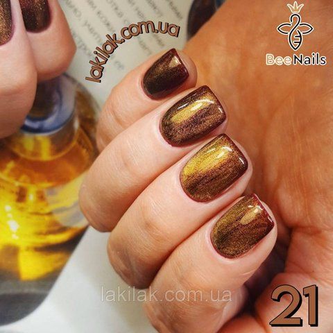 Гель-лак для нігтів Bee Nails 26D котяче око 21 (мідний) 8мл bee_nails_cat_21 фото