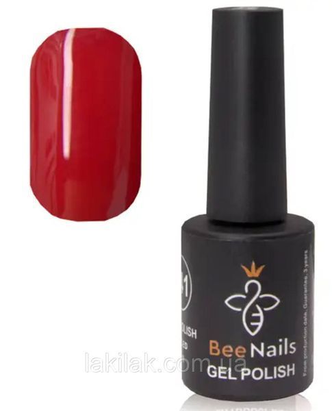 Гель-лак для нігтів Bee Nails 152 (насичений червоний) 8мл bee_nails_152 фото