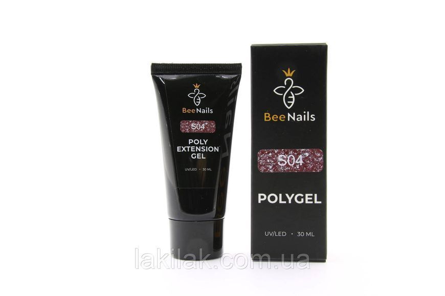 Полігель с шимером Bee Nails №S04 в тюбику 30мл polygel_bee_nails_S04 фото