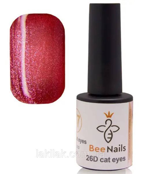 Гель-лак для ногтей Bee Nails 26D кошачий глаз 23 (темно-красный) 8мл bee_nails_cat_23 фото