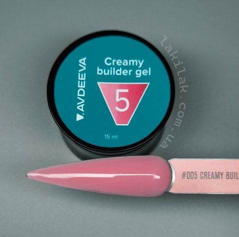 Моделюючий гель AVDEEVA Creamy builder gel №05 (пудрово-рожевий) 15мл HEMA & TPO FREE gel_avdeeva_creamy_05_15m фото