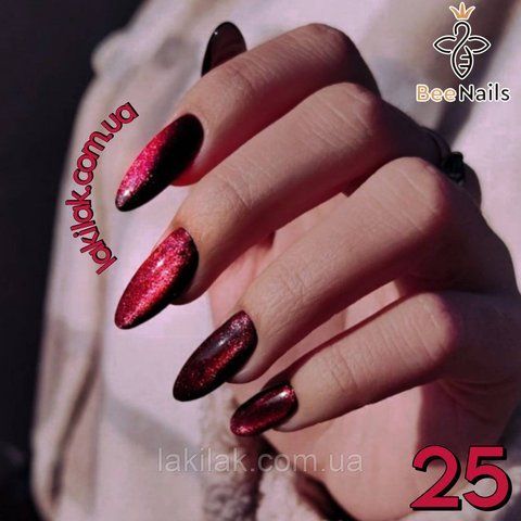 Гель-лак для нігтів Bee Nails 26D котяче око 25 (малиновий) 8мл bee_nails_cat_25 фото