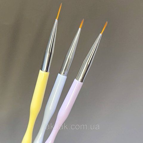 Набір пензликів для розпису, вензелів і френча (3шт) penz_nabir_06_3pcs фото