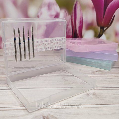 Прозорий плаский бокс для зберігання фрез (на 14шт) frezy_box_plaskiy_clear фото
