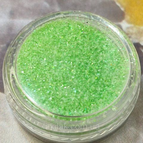 Салатовий дрібний глітер для декору нігтів (повна баночка) decor_glitter_salat фото