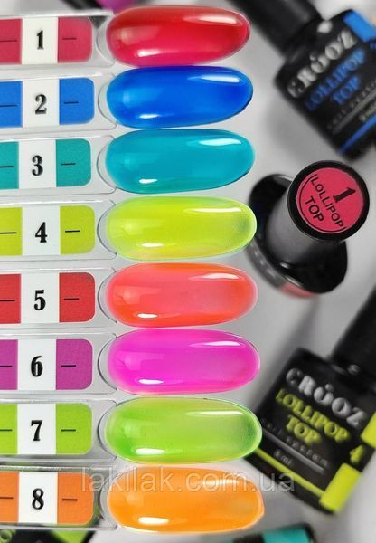 Витражный топ Crooz Lolipop Top №6 (солодкий неоновий рожевий із магічним світінням) 8мл top_crooz_lolipop_06 фото