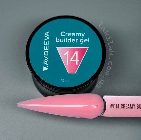 Моделирующий гель AVDEEVA Creamy builder gel №14 (ярко-розовый) 15мл HEMA & TPO FREE gel_avdeeva_creamy_14_15m фото
