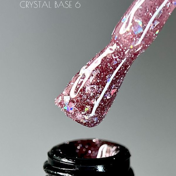 Світловідбивна база Crooz Crystal Base №06 (бузково-рожева з блиском) 8мл crooz_base_crystal06_8ml фото