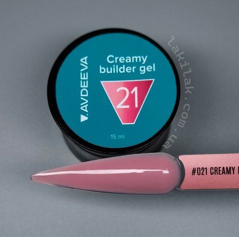 Моделюючий гель AVDEEVA Creamy builder gel №21 (темно-рожевий) 15мл HEMA & TPO FREE gel_avdeeva_creamy_21_15m фото