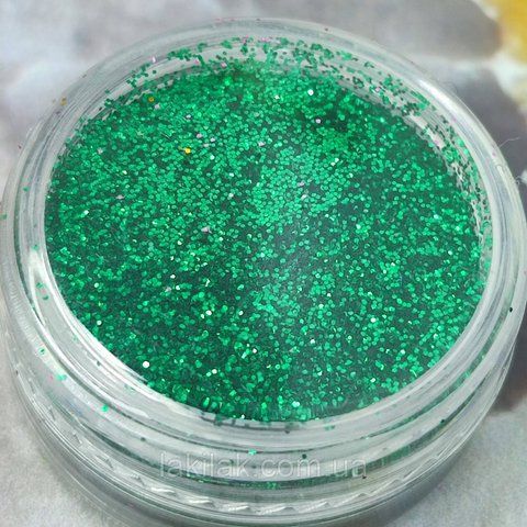 Зелений дрібний глітер для декору нігтів (повна баночка) decor_glitter_green фото