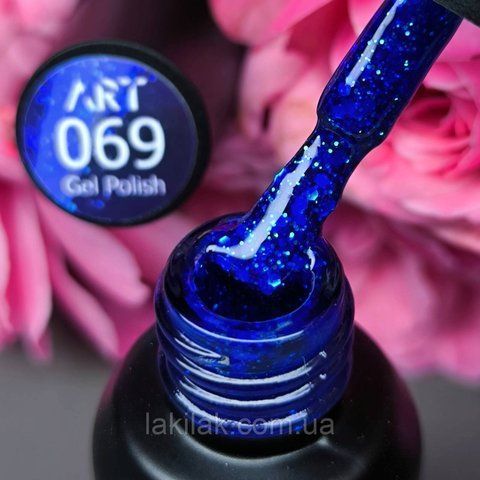 Гель-лак ART in detail 69 (темно-синій з блискітками) 6мл art_69 фото