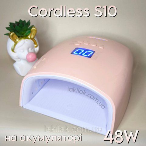 Лампа для нігтів Cordless S10 48W на акумуляторі (рожева) lamp_cordless_s10_pink фото