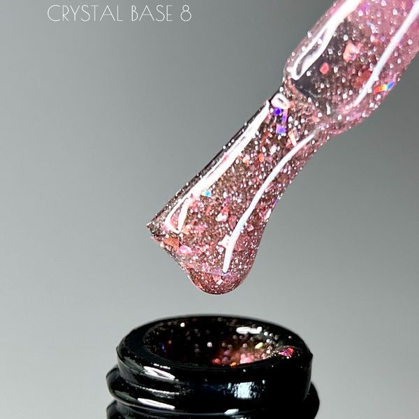 Світловідбивна база Crooz Crystal Base №08 (ніжно-рожева з блиском) 8мл crooz_base_crystal08_8ml фото