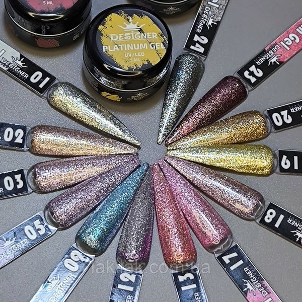 Гель-фарба P19 Designer Platinum Gel з блистками 5мл paint_designer_plat_19 фото