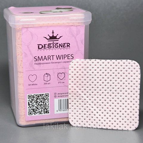 Безворсові серветки Designer (квадратні) в боксі (200шт) рожеві servetki_heart_sq фото