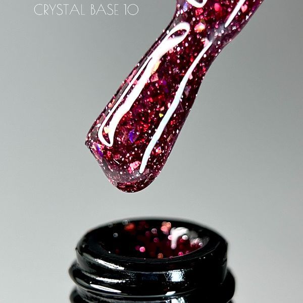 Світловідбивна база Crooz Crystal Base №10 (малиново-бордова з блиском) 8мл crooz_base_crystal10_8ml фото