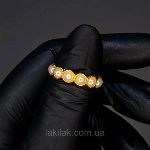 Каблучка #44 для фото нігтів (манікюру) колір золото kilce44 фото