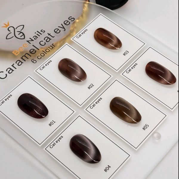 Гель-лак для нігтів Bee Nails Caramel кошачий глаз 01 8мл bee_nails_caramel_01 фото