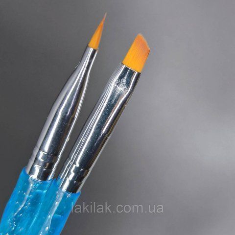 Скошенная кисть для геля #5 (голубая с блестками) penz_blue фото