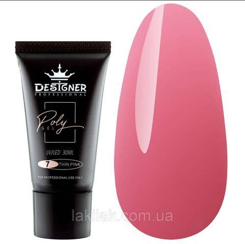 Полігель Designer №07 Thin Pink (у тюбику) 30мл polygel_designer_07 фото