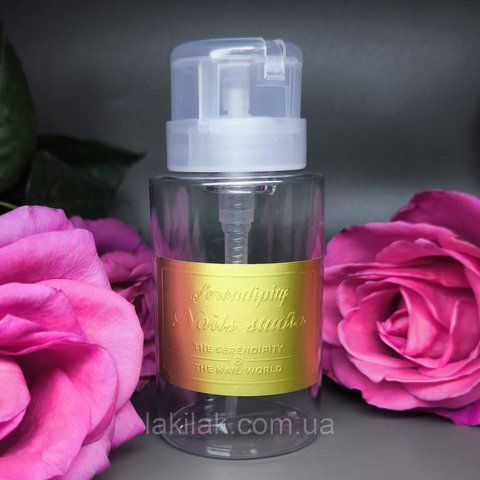 Пластикова помпа-дозатор для рідин Nails Studio 200мл pompa_gold_200ml фото