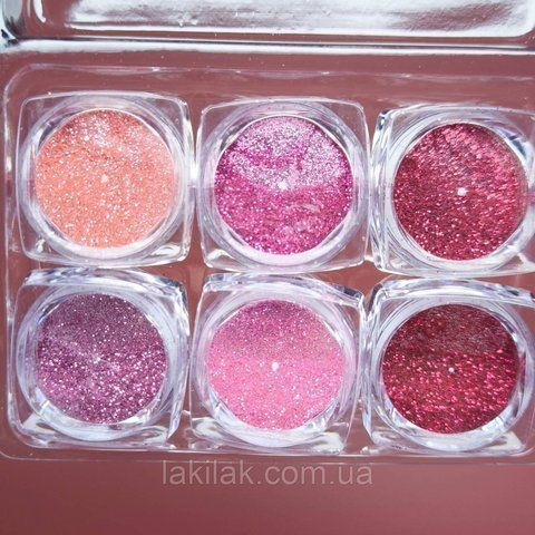 Набір глітеру для дизайну нігтів №25 (6 баночок) dekor_nabir_6pcs_25 фото