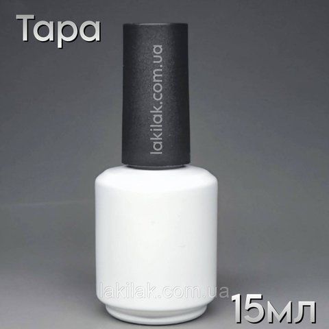 ТАРА пляшка 15мл з пензликом (пляшка біла, кришка чорна) bottle_white_black_15ml фото
