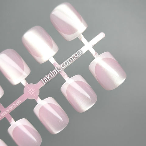 Гелеві тіпси для нарощення френч котяче око 30шт (рожевий квадрат) tips_gel_french_cat_02_30 фото