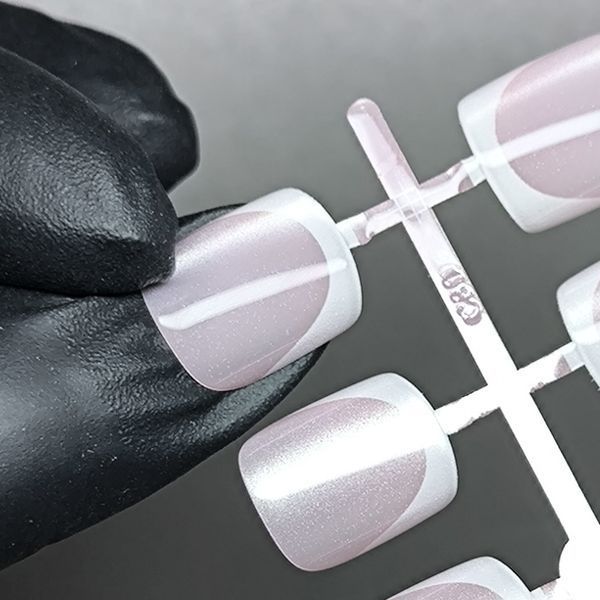 Гелеві тіпси для нарощення френч котяче око 30шт (рожевий квадрат) tips_gel_french_cat_02_30 фото