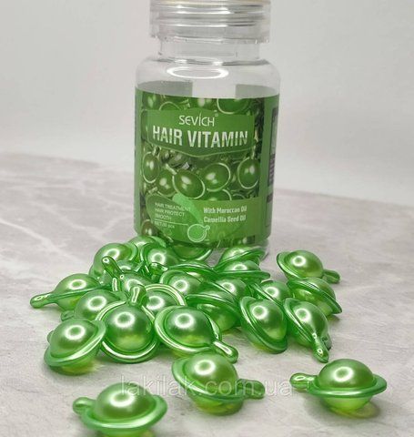 Капсули для посічених, сухих кінчиків Sevich Hair Vitamin (morocan, camellia seed oil) kapsula_green фото
