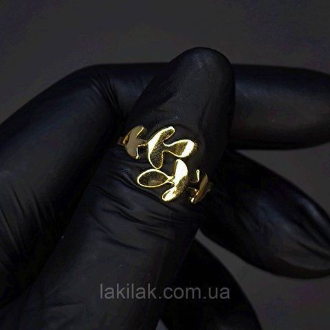 Каблучка #48 для фото нігтів (манікюру) колір золото kilce48 фото