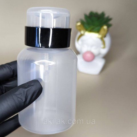 Пластикова помпа-дозатор для рідин 200мл pompa__black200ml фото