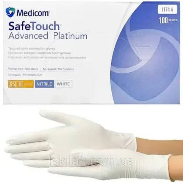 Перчатки нитриловые Medicom White размер S 3,5гр (белые) 100 шт gloves_white_s_100pcs фото