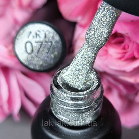 Гель-лак ART in detail 77 (сріблястий з голографічними блискітками) 6мл art_77 фото